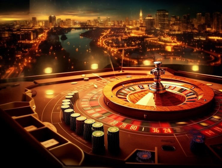 Ilustrasi bonus dan promosi yang ditawarkan untuk pengguna taruhan sports dan permainan casino dengan latar musik dinamis